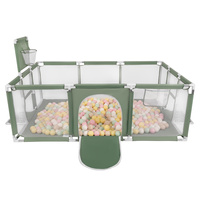 Laufstall Baby Großer Spielplatz mit Bällen Laufgitter für Kinder, grün:pastellbeige/pastellgelb/weiß/minze/puderrosa, 100 Bällen