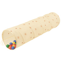 Pop-Up Tunnel Für Kinder Faltbarer Spieltunnel Flexibel Krabbeltunnel, hellbeige: gelb/grün/blau/rot/orange