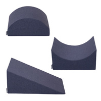 KiddyMoon Spielplatz aus Schaumstoff mit Quadrat Bällebad Bälle Hindernisläufen, dunkelblau:perle/grau/transparent/babyblue/minze, Bällebad (300 Bälle) + Version 4