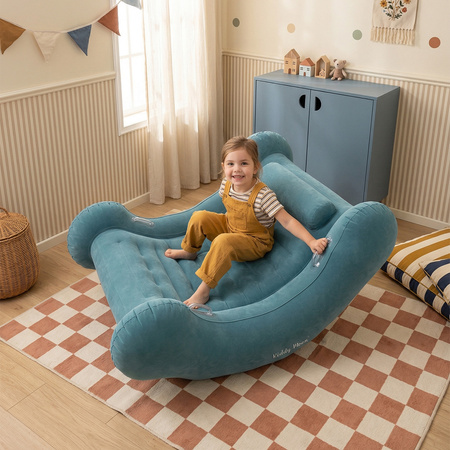 KiddyMoon Sensorischer Stuhl Rocker Für Kinder Sensorische Wippe Mit Pumpe, hellblau, L