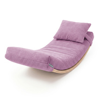 KiddyMoon Matratze mit Kissen für Balance Board Rippenstrick Bezug Waschbarer Bezug, hellviolett, Matratze/Kissen