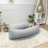 KiddyMoon Peapod Sensorischer Stuhl für Kinder Aufblasbarer Entlastungstherapie, grau, L