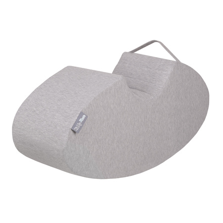 KiddyMoon Schaumstoff Wippe Baby Hüpfer für Kinder, hellgrau, M