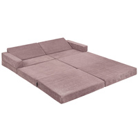 KiddyMoon Kindersofa aus Schaumstoff Spielsofa für Kinder Schlafsofa Kindersessel Sofa für Kinderzimmer Kindercouch Faltmatratze, violett, Kindersofa