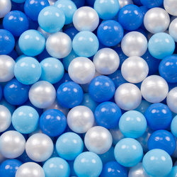 KiddyMoon Kinder Bälle für Bällebad Baby Spielbälle Plastikbälle ∅7cm Made in EU, baby blau/blau/perle, 700 Bälle/7cm