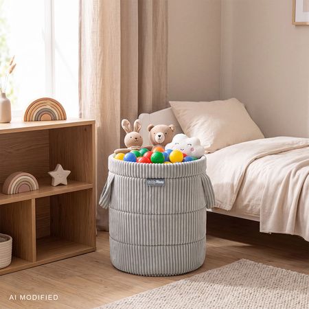 KiddyMoon KM-BIN Spielzeuge Körbe, Hellgrau