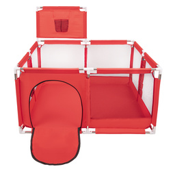 Laufstall mit Korb und Bällen Laufgitter für Kinder, Rot:puderrosa/perle/transparent, 100 Bälle