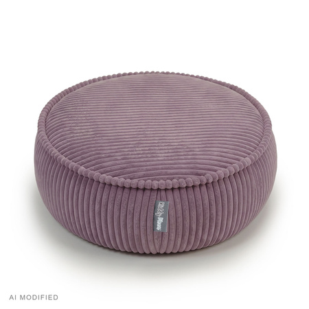 KiddyMoon Kinderpouf aus Schaumstoff mit abnehmbarem Bezug, violett, L
