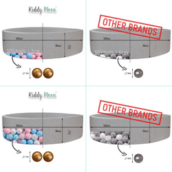 KiddyMoon Rund Bällebad Bällepool ∅ 7Cm Ballgruben Bunten Bällen Für Babys Spielbad Kleinkinder, Hergestellt in der EU, dunkelblau:perle/grau/transparent/babyblau/mint, 120x30cm/600 Bälle