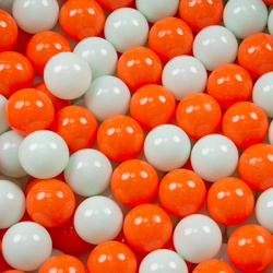 KiddyMoon Kinder Bälle für Bällebad Baby Spielbälle Plastikbälle ∅7cm Made in EU, orange/minze, 100 Bälle/7cm