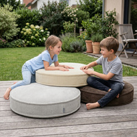 KiddyMoon 3-Teilige Schaumstoff Elements für Kinder Kinderzimmer-Accessoire, hellgrau/beige/braun, Lx3