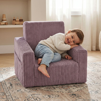 KiddyMoon Klappbarer Kindersessel aus Schaumstoff Kindersofa, violett, UNI