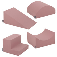 KiddyMoon Spielplatz aus Schaumstoff 4-teiliges Set Hindernisläufen, erikafarben, Multi-Größe