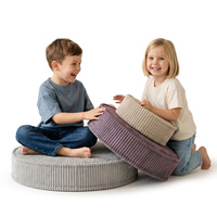KiddyMoon 3-Teilige Schaumstoff Elements für Kinder Kinderzimmer-Accessoire, beżowy-fioletowy-jasnoszary