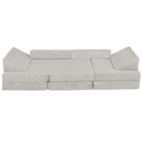 KiddyMoon Kindersofa aus Schaumstoff, Spielsofa für Kinder, Kindersessel, Sofa fürs Kinderzimmer, Kindercouch, Faltmatratze, hellgrau, Kindersofa