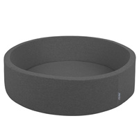 KiddyMoon Rund Bällebad Bällepool ∅ 7Cm Ballgruben Bunten Bällen Für Babys Spielbad Kleinkinder, Hergestellt in der EU, dunkelgrau: grau/weiß/transparent/babyblue, 120x30cm/1000 Bälle