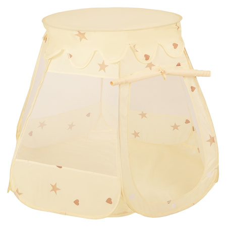 Baby Spielzelt Mit Plastikbällen Für Kinder Leicht Und Kompakt Ideal Für Drinnen Und Draußen Fördert Sensorische Integration Schneller Aufbau, Hellbeige: Pastellbeige/Weiß/Minze, 100 Stück