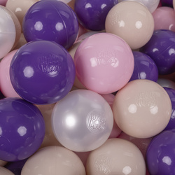 KiddyMoon Kinder Bälle für Bällebad Baby Spielbälle Plastikbälle ∅7cm Made in EU, pastellbeige/puderrosa/perle/violett, 700 Bälle/7cm