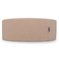 KiddyMoon Bällebad für Baby mit Teddy-Plüsch, Größere 7 cm Bälle für Eine Vollere Füllung, ab 8 Monaten, Abnehmbarer Bezug, Beige, 90 x 30 cm Ohne Bälle