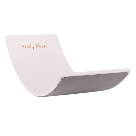 KiddyMoon Balance Board aus Holz für Kinder, Babys Montessori Spielzeug, Gleichgewicht, Balancieren Babys Holzspielzeug, Balancebrett Wackelbrett Gleichgewicht, Weiß, Brett