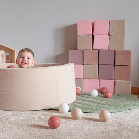 KiddyMoon Schaumstoff Würfel für Baby Weiche Blöcke Schaum Spielzeug Montessori-Spielzeug mit Schaum und viel Spaß für Kinder, Hergestellt in der EU, Blöcke: erikafarben-pink, 6 Stücke