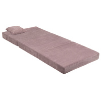 KiddyMoon Kinder Matratzen Aufklappen aus Schaumstoff Kindermatratze Kinderzimmer Faltmatratze, violett, Matratzen mit Kissen