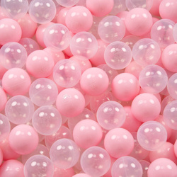 KiddyMoon Rund Bällebad Bällepool 7Cm Kronen-Muster Ballgruben Für Babys Spielbad Kleinkinder, Hergestellt in der EU, Golden-Ecru:  Rose/ Transparent