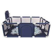 Laufstall Baby Großer Spielplatz mit Bällen Laufgitter für Kinder, Dunkelblau:perle/grau/transparent/babyblau/minze, 400 Bällen