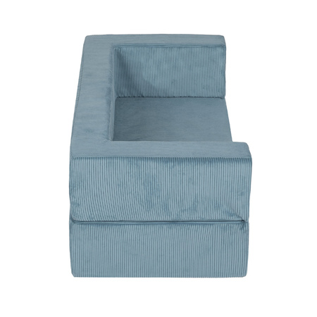 KiddyMoon Kindersofa und Bällen Für Kinder Weiches Schaumstoff-Sofa Leich Modulares Sofa Vielseitig Abnehmbarer Bezug Perfekt für Spiel Lernen und Entspannung, blau, Sofa