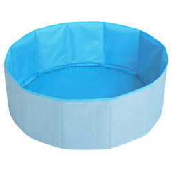 Faltbare Bällebad mit Bälle für Kinder Spielbad, blau:perle/grau/transparent/babyblau/minze, 200 Bälle