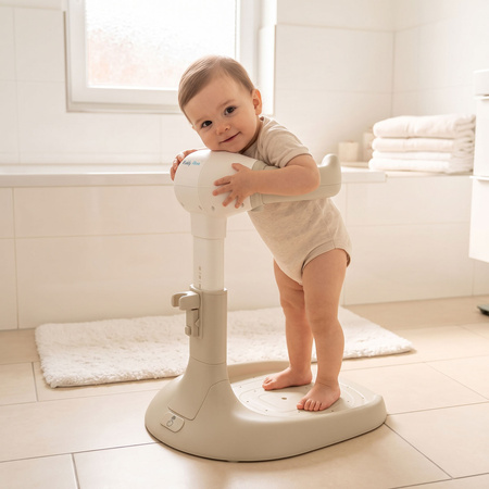 KiddyMoon Baby Duschständer Höhenverstellbar Faltbare Konstruktion, Beige, UNI