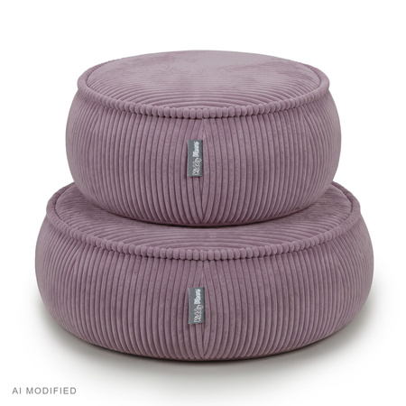 KiddyMoon Kinderpouf aus Schaumstoff mit abnehmbarem Bezug, violett, M