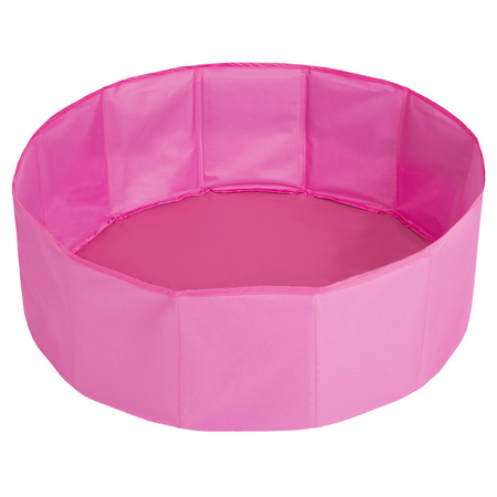 Faltbare Bällebad mit Bälle für Kinder Spielbad, rosa:babyblau/puderrosa/perle, 300 Bälle