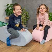 KiddyMoon Schaumstoff Wippe Baby Hüpfer für Kinder, hellgrau, M