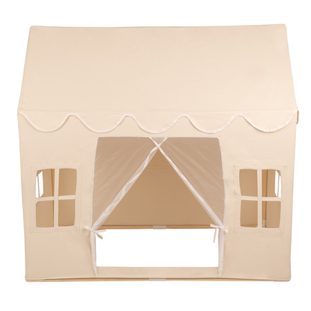 KiddyMoon Spielhaus Kinderzelt Für Kinder Kinderhaus Faltbares Design Kinder Spielzelt Indoor Kreativität Kuschelecke Kinderzelt Perfekt Für Drinnen Und Draußen Kinderzimmer, Naturfarbe:pastellbeige/weiß/gold, 300 Bälle