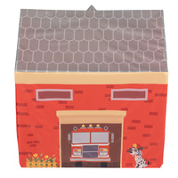 Spielhaus Spielzelt Feuerwehrhaus Faltbares Für Kinder Realistisches Design Langlebige Und Sichere Materialien Leicht Zu Montieren Perfekt Für Drinnen Und Draußen, rot-grau:grau/gelb/rot/, 200 Bälle