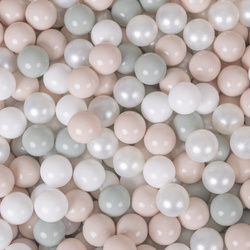 KiddyMoon Spielhaus Kinderzelt Für Kinder Kinderhaus Faltbares Design Kinder Spielzelt Indoor Kreativität Kuschelecke Kinderzelt Perfekt Für Drinnen Und Draußen Kinderzimmer, Naturfarbe:weiß/perle/pastellbeige/grüngrau, 200 Bälle