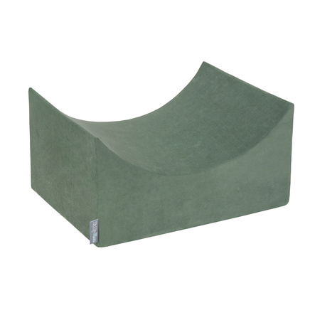 KiddyMoon Spielplatz Velvet Aus Schaumstoff Mit Samt Rund Bällebad Ballgruben Für Babys Spielbad Hindernisläufen, Hergestellt In Der EU, waldgrün: pastellbeige/weiß/minze