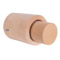 KiddyMoon Spielplatz Velvet Aus Schaumstoff Für Babys Hindernisläufen, Hergestellt In Der EU, wüstenrosa, Fass/Nackenrolle