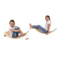 KiddyMoon Balance Board Holz Balancebrett Kinder Gleichgewicht Montessori BB-004, Natürlich, Brett