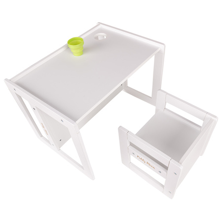 KiddyMoon Kindertisch mit Stuhl Schreibtisch TC-002, weiß