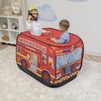 Feuerwehrauto-Zelt Kinder Spielhaus Faltzelt Pop Up Zelt Kinderzelt Indoor Outdoor Faltbar Spielhöhle Geschenk Für Jungen Mädchen Rollenspiel Abenteuer PH-500X, Rot, Keine Bälle