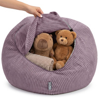 KiddyMoon Sitzsack für Kinder 2-in-1 Spielzeug Aufbewahrung 80x80x50cm, Violett