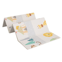 KiddyMoon Babymatte Zweiseitige Krabbelmatte Schaumstoffmatte Für Kinder Kindermatte Kindgerechte Muster Spielplatz Entwicklung Sicherer Und Bequemer Ideal Für Drinnen Und Draußen, Orange-Zirkus, 180x200x1cm
