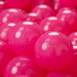 KiddyMoon Kinder Bälle für Bällebad Baby Einfarbige Plastikbälle ∅7cm Made in EU, dunkel pink, 100 Bälle/7cm