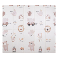 KiddyMoon Babymatte Zweiseitige Krabbelmatte Schaumstoffmatte Für Kinder Kindermatte Kindgerechte Muster Spielplatz Entwicklung Sicherer Und Bequemer Ideal Für Drinnen Und Draußen, Braun-Elefant, 180x200x1cm