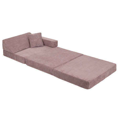 KiddyMoon Kindersessel aus Schaumstoff Sessel für Kinder Kinderzimmer Faltmatratze Relaxsessel Kuschelsessel, violett, Kindersofa mit Kissen