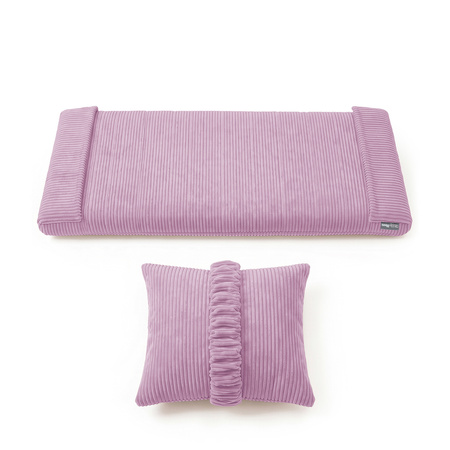 KiddyMoon Matratze mit Kissen für Balance Board Rippenstrick Bezug Waschbarer Bezug, hellviolett, Matratze/Kissen