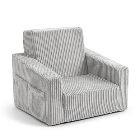 KiddyMoon Klappbarer Kindersessel aus Schaumstoff Kindersofa, hellgrau, UNI
