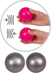 KiddyMoon Kinder Bälle für Bällebad Baby Spielbälle Plastikbälle ∅7cm Made in EU, pastellbeige/weiß/perle, 50 Bälle/7cm